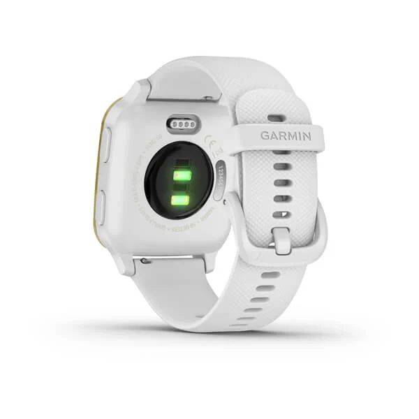 Смарт-часы Garmin Venu Sq NFC золотистый безель с белым ремешком (010-02427-11)