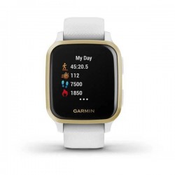 Смарт-часы Garmin Venu Sq NFC золотистый безель с белым ремешком (010-02427-11)