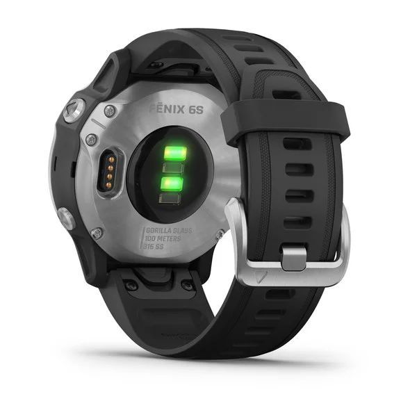 Мультиспортивные часы Garmin Fenix 6s с gps, серебристые с черным ремешком