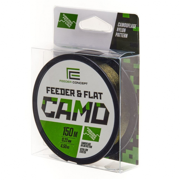 Леска моно. Feeder Concept FEEDER&FLAT Camo (FC4003-022, 150м, 0,22мм)