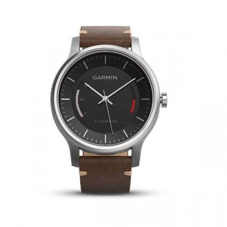 Спортивные часы Garmin VivoMove Premium со стальным корпусом и кожаным ремешком