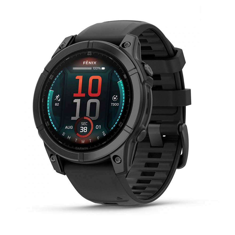 Часы Garmin Fenix ​​8 47 мм AMOLED сапфирово-титановый с оранжево/графитовым ремешком