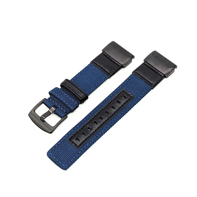 Ремешок нейлоновый с кожей QuickFit для Garmin Fenix / epix / Instinct / tactix / Enduro (26 мм) (темно-синий) Ремешок нейлоновый с кожей QuickFit для Garmin Fenix / epix / Instinct / tactix / Enduro (26 мм) (темно-синий)