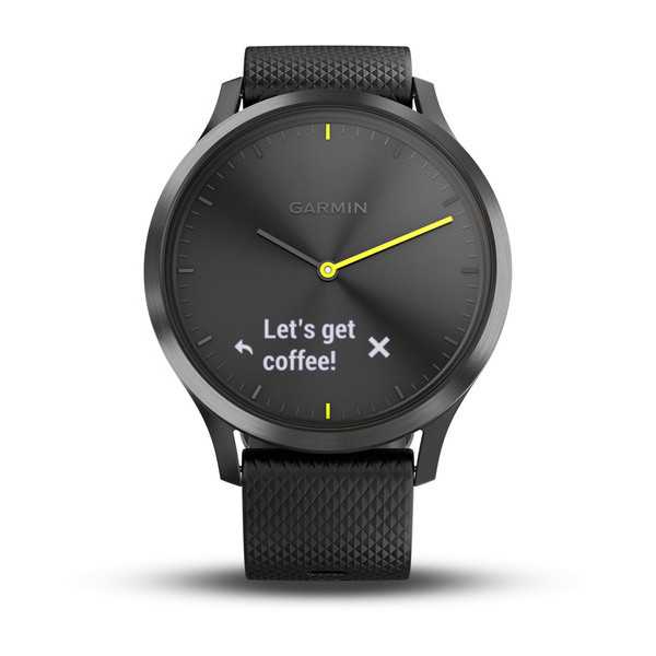 Спортивные часы Garmin VivoMove HR черные с черным ремешком