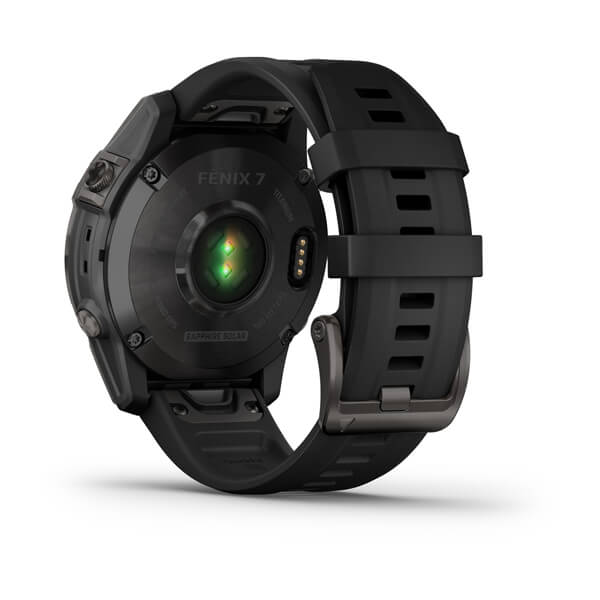 Мультиспорт.часы Garmin Fenix 7 Sapphire Solar, DLC-покрытие,серые с черным ремешком (010-02540-21)