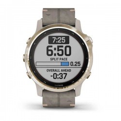 Мультиспортивные часы Garmin Fenix 6S Pro Solar GPS, золотист. с серым замш. ремешком (010-02409-26)