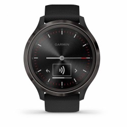 Часы Garmin Vivomove 3, черные с черным силиконовым ремешком