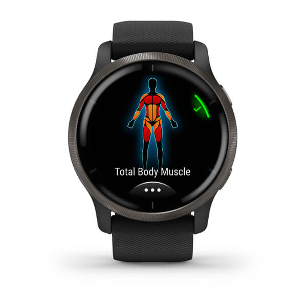 Смарт-часы Garmin Venu 2, Wi-Fi, GPS, черные с серым безелем и силиконовым ремешком (010-02430-11)