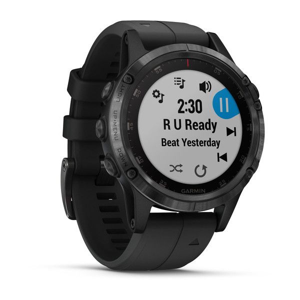 Спортивные часы Garmin FENIX 5S PLUS SAPPHIRE черные с черным ремешком
