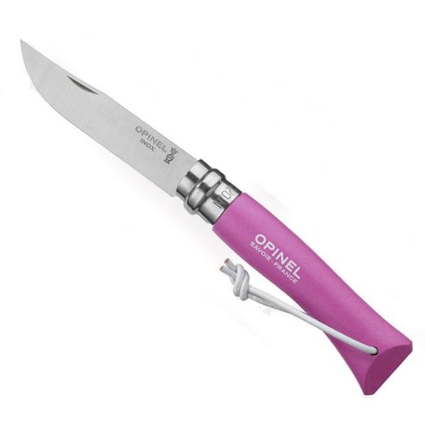 Нож складной Opinel Trekking №7 VRI Colored Tradition Fuchsia с темляком