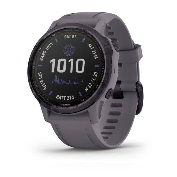 Мультиспортивные часы Garmin Fenix 6S Pro Solar GPS, аметистовый с темно-серым ремешк (010-02409-15)
