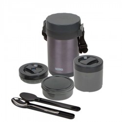 Термос из нерж. стали THERMOS для еды с контейнерами jbg-2000 (black) 2.0l