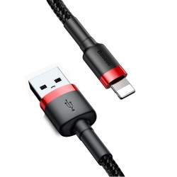Кабель для Apple Baseus Cafule Cable USB lightning 1.5A 2m red + black
