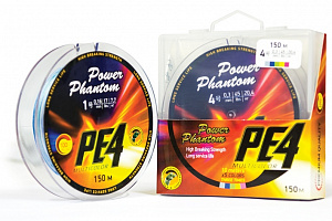 Шнур Power Phantom PE4 (150м, 5 цветов #0,4, 0,1мм, 5,4кг)