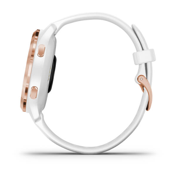 Смарт-часы Garmin Venu 2S, Wi-Fi, GPS, белые, розовое золото, с силиконовым ремешком (010-02429-13)