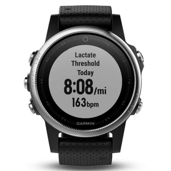 Спортивные часы Garmin Fenix 5s серебристые с черным ремешком