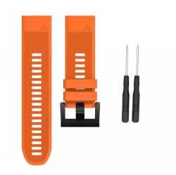 Ремешок QuickFit силиконовый,ярко-оранжевый, 26 мм,Garmin Fenix 5x/5x Plus/Fenix 3/3HR/Descent MK1