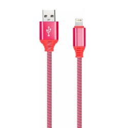 Дата-кабель SmartBuy USB-A штекер - USB-micro штекер, плоский, 1.2м, красный (iK-12r red)