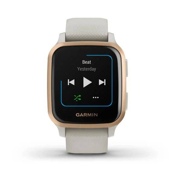 Смарт-часы Garmin Venu Sq NFC Music с золотистым безелем и песочным ремешком (010-02426-11)