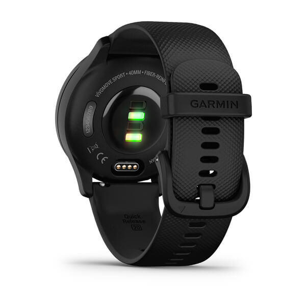 Часы с трекером активности Garmin VivoMove Sport, черные с силиконовым ремешком (010-02566-00)