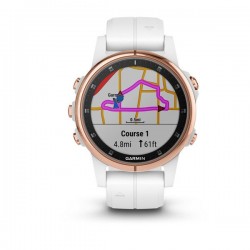 Спортивные часы Garmin FENIX 5S PLUS SAPPHIRE розовое золото с белым ремешком