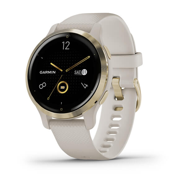 Смарт-часы Garmin Venu 2S, Wi-Fi, GPS, песочные, золото, с силиконовым ремешком (010-02429-11)