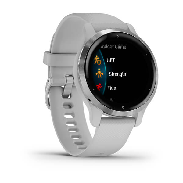 Смарт-часы Garmin Venu 2S, Wi-Fi, GPS, серебристые с силиконовым ремешком (010-02429-12)