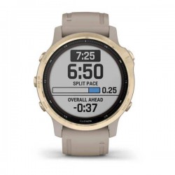 Мультиспортивные часы Garmin Fenix 6S Pro Solar GPS, золотистый с песочным ремешком (010-02409-11)