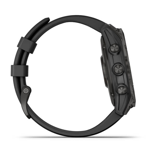 Мультиспорт.часы Garmin Fenix 7 Sapphire Solar, DLC-покрытие,черные с черным ремешком (010-02540-35)