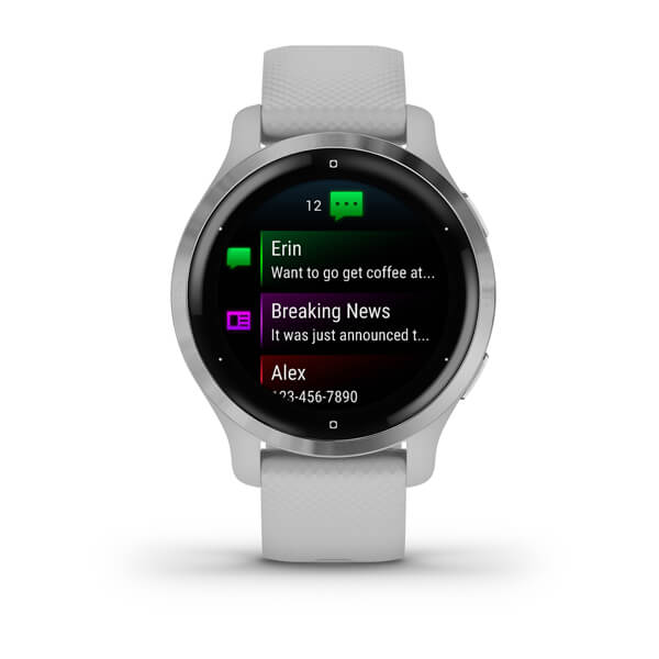 Смарт-часы Garmin Venu 2S, Wi-Fi, GPS, серебристые с силиконовым ремешком (010-02429-12)