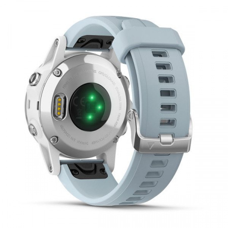 Спортивные часы Garmin FENIX 5S PLUS белые с голубым ремешком