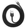 Кабель для Apple Baseus Cafule lightning 2.4A 1m gray + black