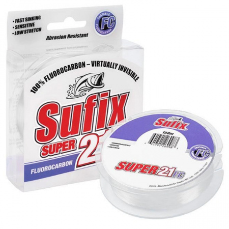 Леска Sufix Super 21 Fluorocarbon (прозрачная 150м 0.30мм 7,5кг DS1IN030024B2S)