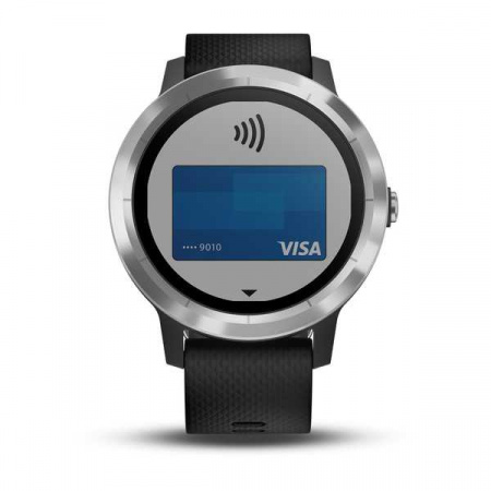 Спортивные часы Garmin Vivoactive 3 серебристые с черным ремешком Спортивные часы Garmin Vivoactive 3 серебристые с черным ремешком