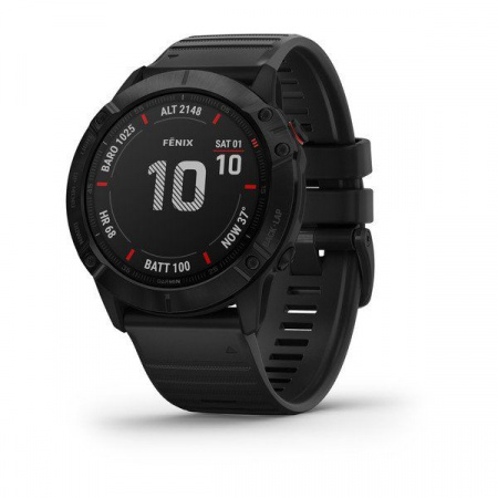 Мультиспортивные часы Garmin Fenix 6x pro с gps, черные с черным ремешком