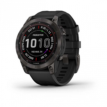 Мультиспорт.часы Garmin Fenix 7 Sapphire Solar, DLC-покрытие,серые с черным ремешком (010-02540-21) Мультиспорт.часы Garmin Fenix 7 Sapphire Solar, DLC-покрытие,серые с черным ремешком (010-02540-21)