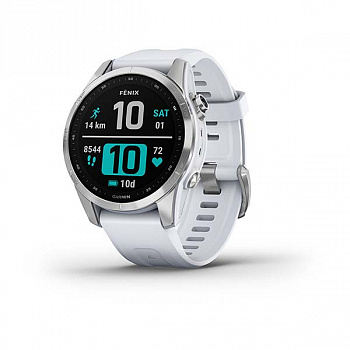 Мультиспорт.часы Garmin Fenix 7s,серебристые с белым силиконовым ремешком (010-02539-03) Мультиспорт.часы Garmin Fenix 7s,серебристые с белым силиконовым ремешком (010-02539-03)