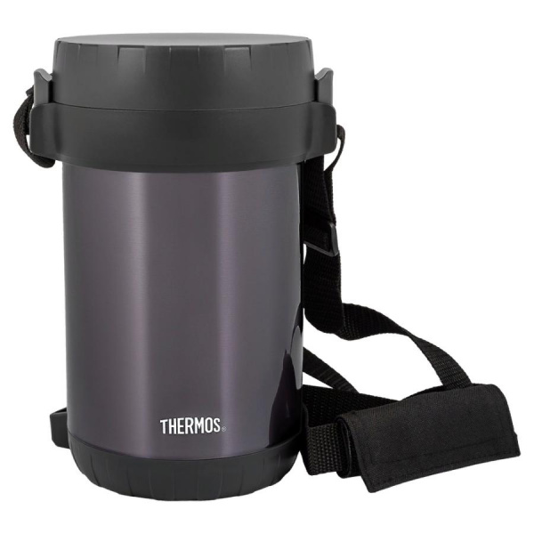 Термос из нерж. стали THERMOS для еды с контейнерами jbg-2000 (black) 2.0l