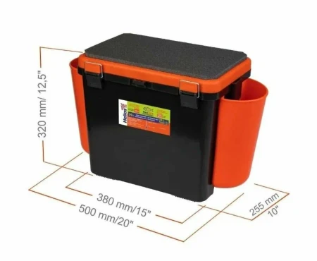 Ящик зимний FishBox односекционный (19л) оранжевый Helios