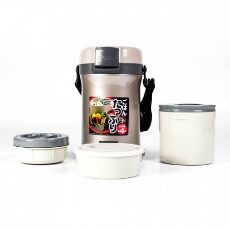 Термос для еды с контейнерами Tiger LWU-B200 Warm Silver (цвет - серебряный), шт