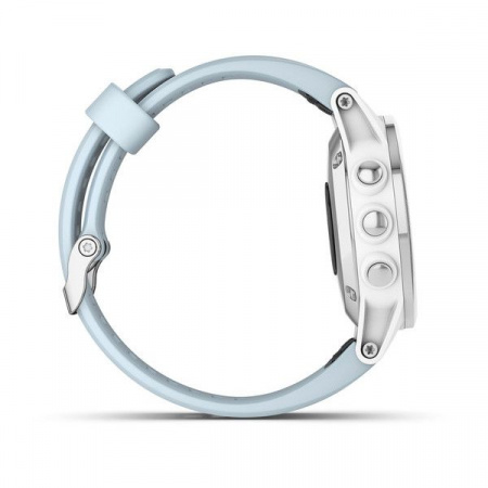 Спортивные часы Garmin FENIX 5S PLUS белые с голубым ремешком