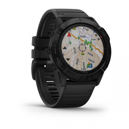 Мультиспортивные часы Garmin Fenix 6x pro с gps, черные с черным ремешком