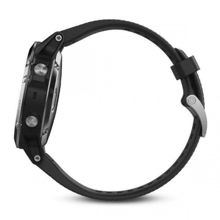 Спортивные часы Garmin FENIX 5 серебристые с черным ремешком