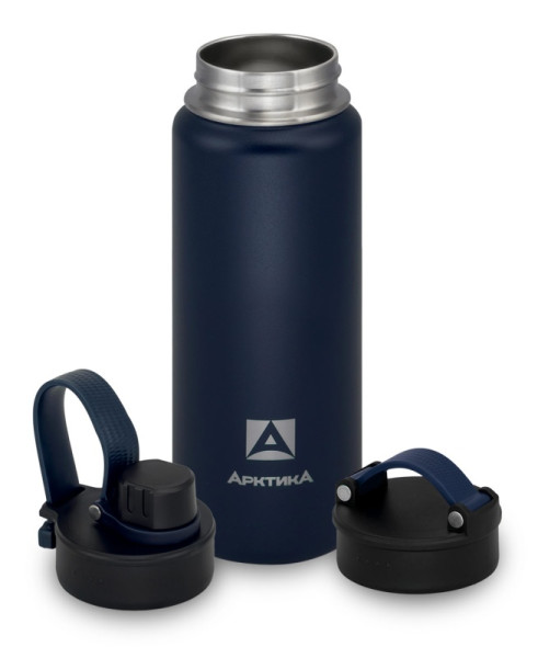 Термос бытовой, вакуумный, питьевой тм "Арктика", синий текстурный 530мл с дополнительной пробкой с 
