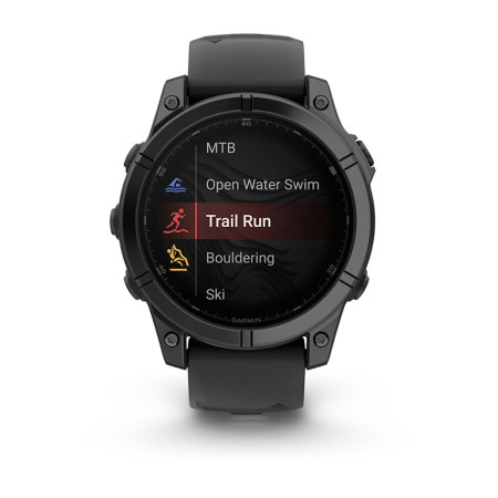 Часы Garmin Fenix ​​8 47 мм AMOLED сапфирово-титановый с оранжево/графитовым ремешком
