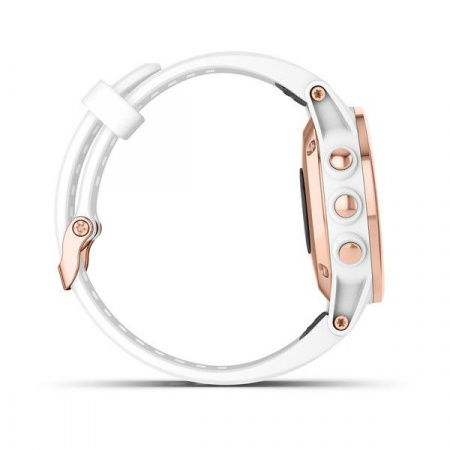 Спортивные часы Garmin FENIX 5S PLUS SAPPHIRE розовое золото с белым ремешком