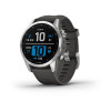 Мультиспорт.часы Garmin Fenix 7s,серебристые с графитовым силиконовым ремешком (010-02539-01)