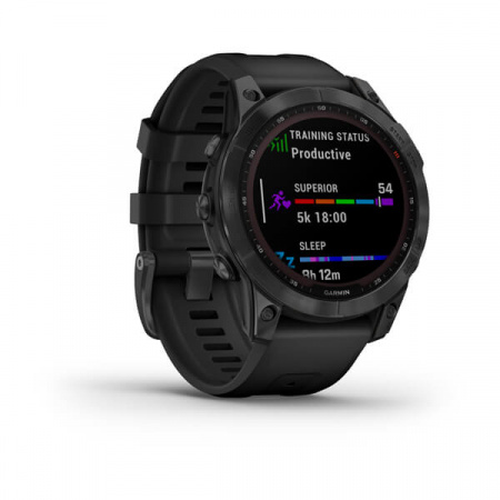 Мультиспорт.часы Garmin Fenix 7 Solar, серые с черным ремешком (010-02540-11)