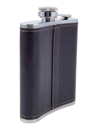 Фляжка «СЛЕДОПЫТ - Browny » в кож. оплете, 210 мл, цв. корич/100/