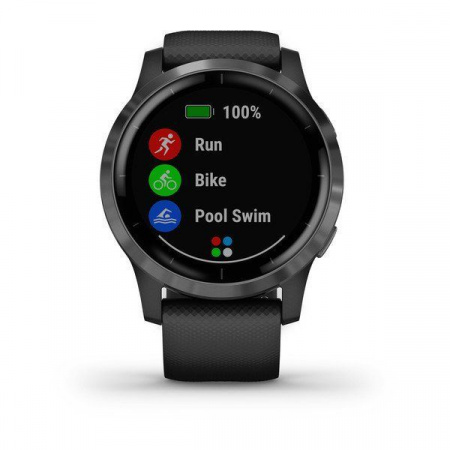 Спортивные часы Garmin VIVOACTIVE 4 черные с серым безелем Спортивные часы Garmin VIVOACTIVE 4 черные с серым безелем